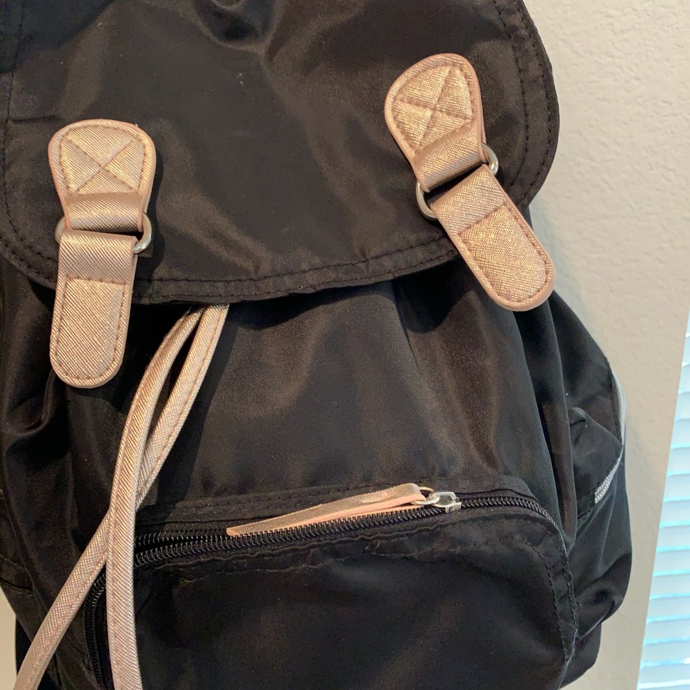Large Purse/Backpack-black with gold accents